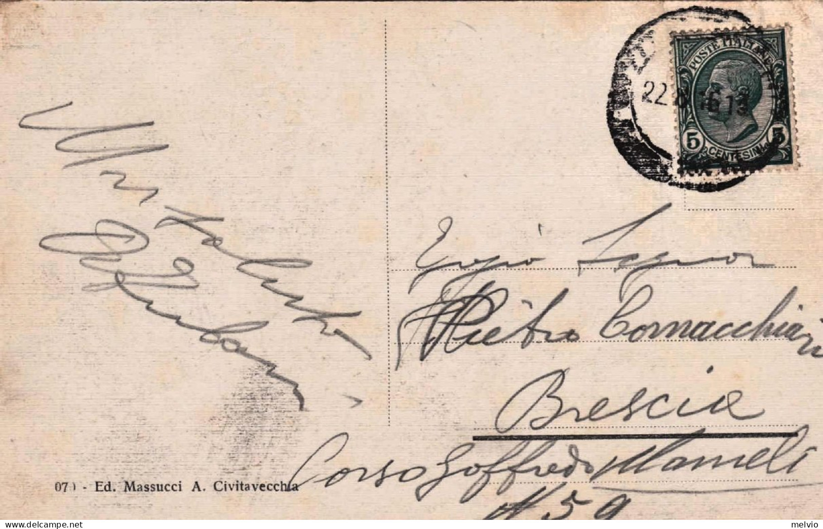 1916-Civitavecchia Calata Principe Tommaso, Viaggiata - Civitavecchia