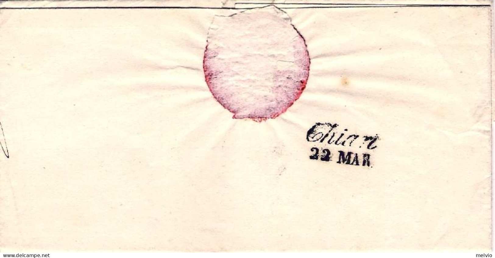 1854-franchigia Con Testo Bollo Corsivo Di Iseo + Bollo Riquadrato I.R. Pretura  - Non Classés