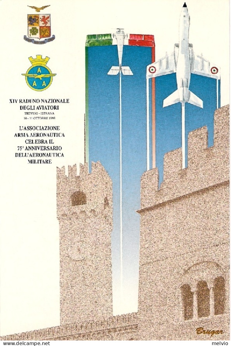 1998-San Marino Cartolina Illustrata 75 Anniversario Dell'aeronautica Militare C - Luchtpost
