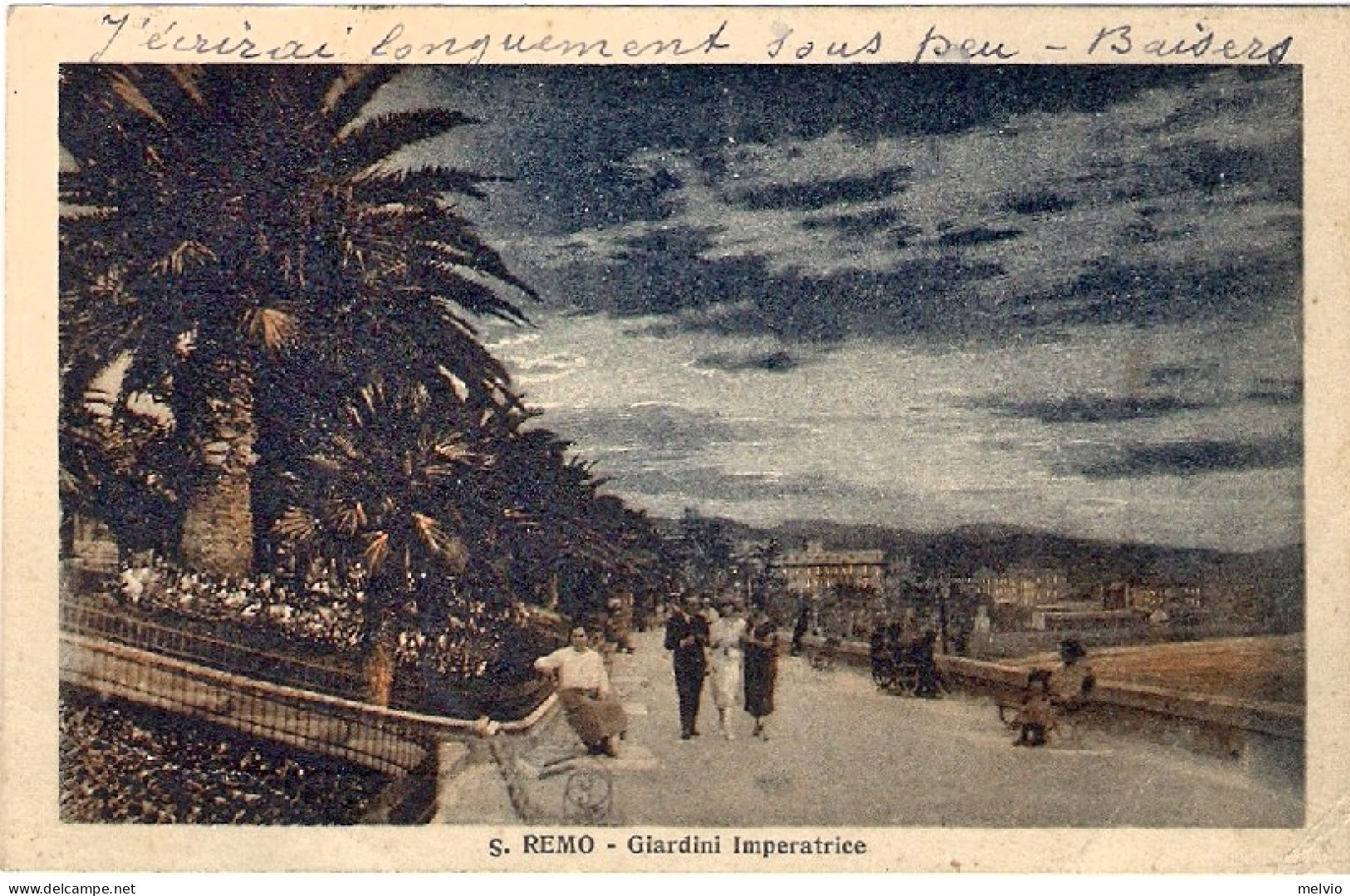 1945-cartolina Sanremo Giardini Imperatrice Affrancata 20c. Imperiale Senza Fasc - San Remo