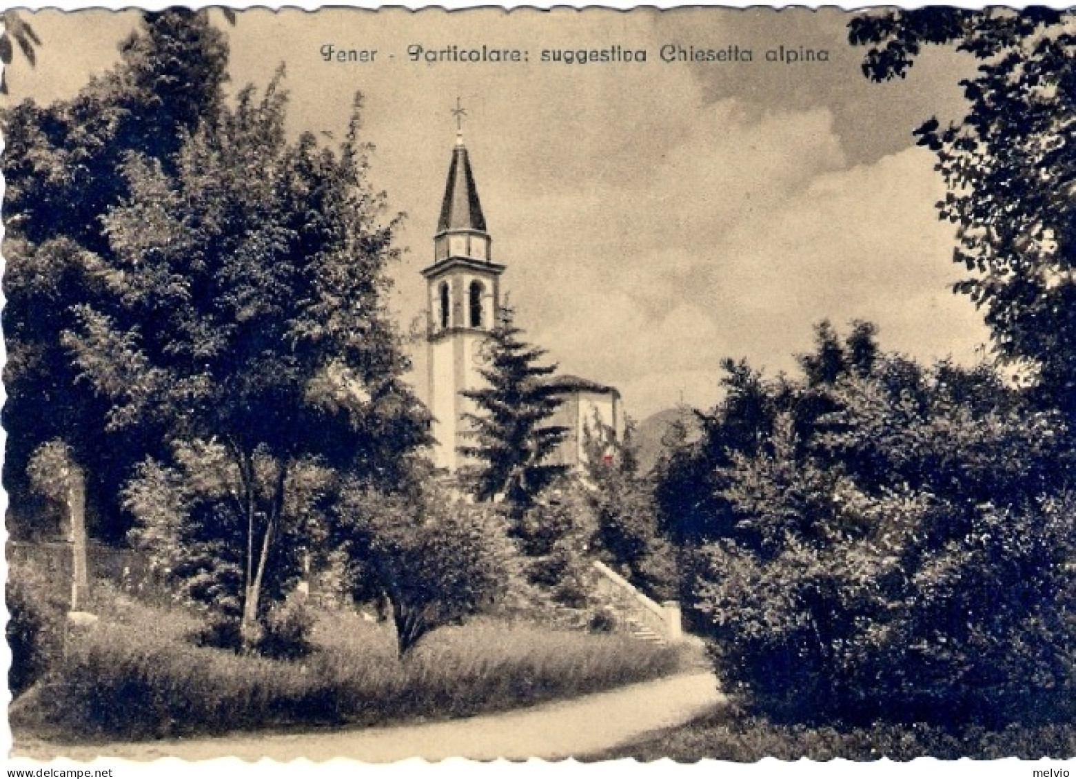 1955-cartolina Pener Chiesetta Alpina Annullo Ambulante Calalzo Venezia 188 - Iglesias Y Las Madonnas