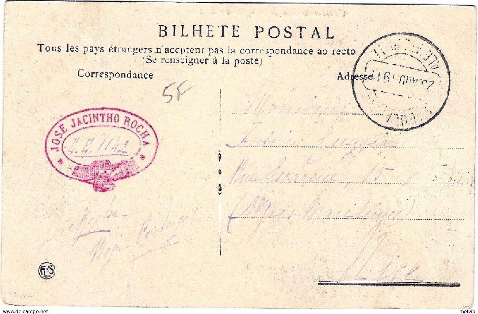 1911-Portogallo Cartolina Claustro Dos Jeronymos Lisboa Diretta In Francia Affra - Marcofilia