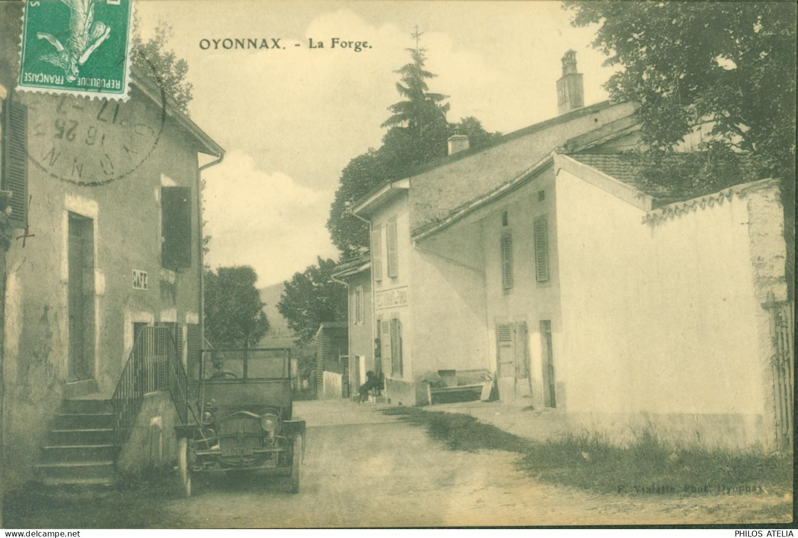 CPA CP 01 Ain Oyonnax La Forge Café Voiture - Oyonnax