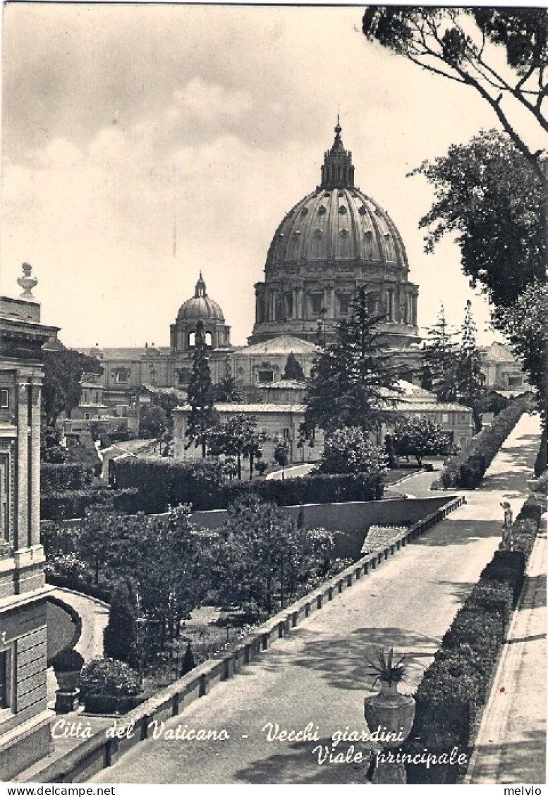 1948-cartolina Citta' Del Vaticano Vecchi Giardini Affrancata Con Due Posta Aere - Sonstige & Ohne Zuordnung
