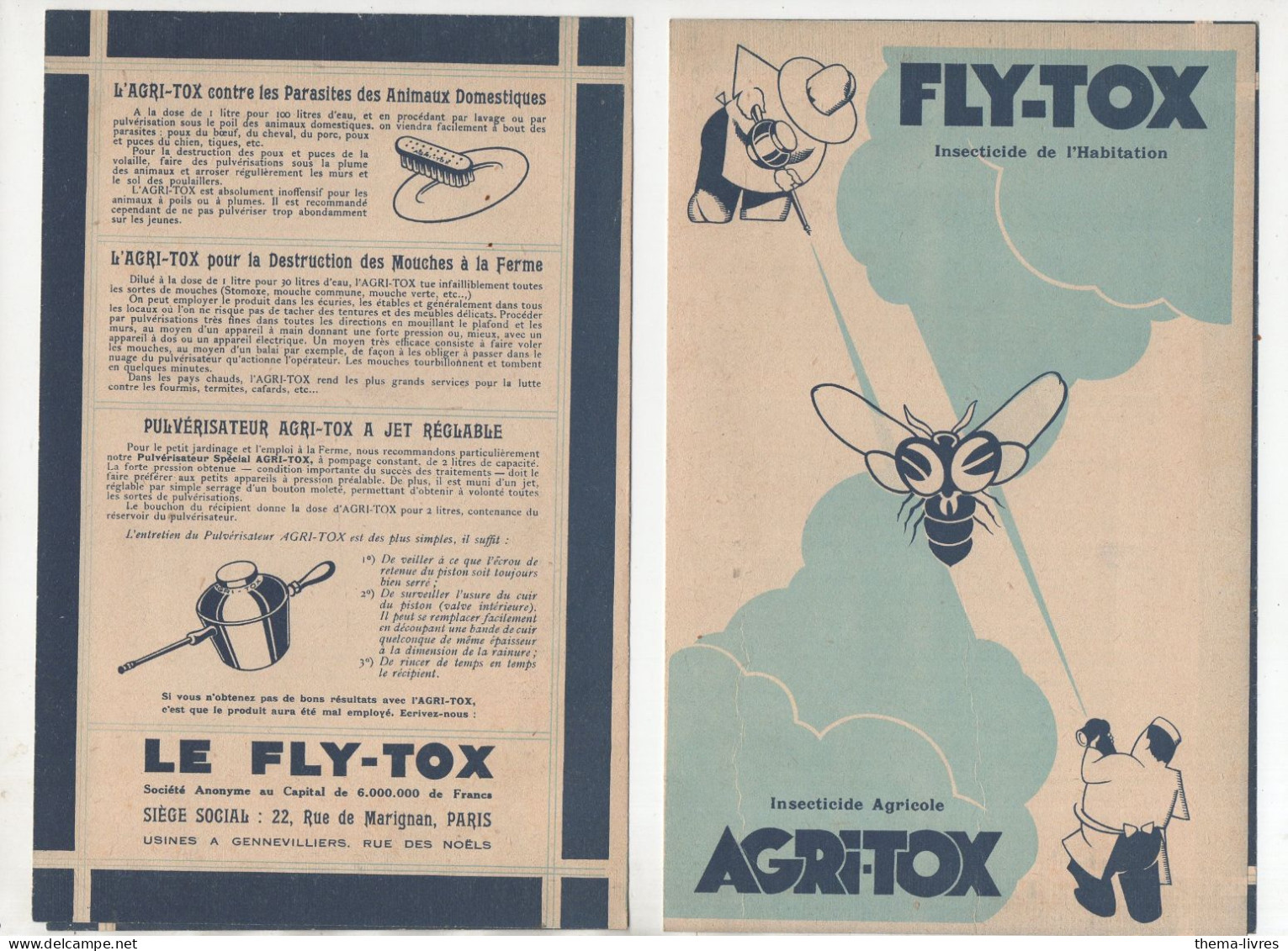 Publicité (4p) FLY TOX  Insecticide  (voir La,description)   (M6516) - Werbung