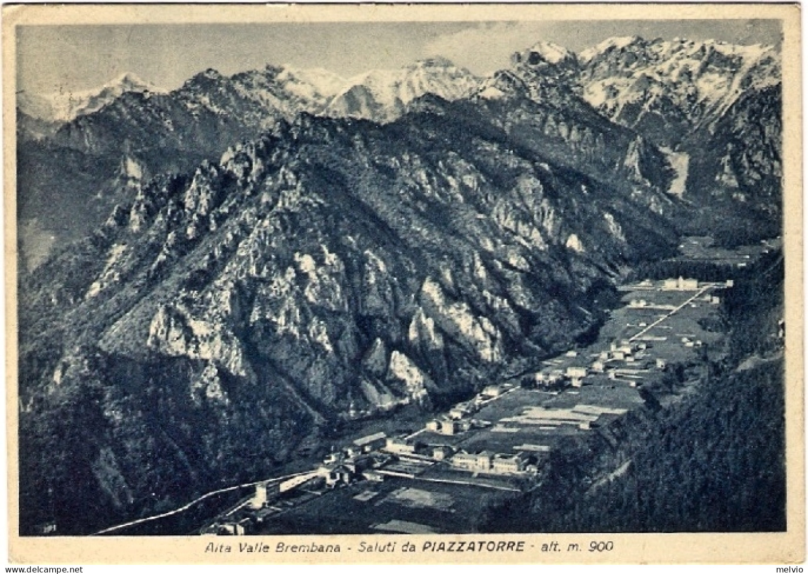 1940-cartolina Dell'alta Valle Brembana Saluti Da Piazzatorre Affrancata 10c. Im - Bergamo