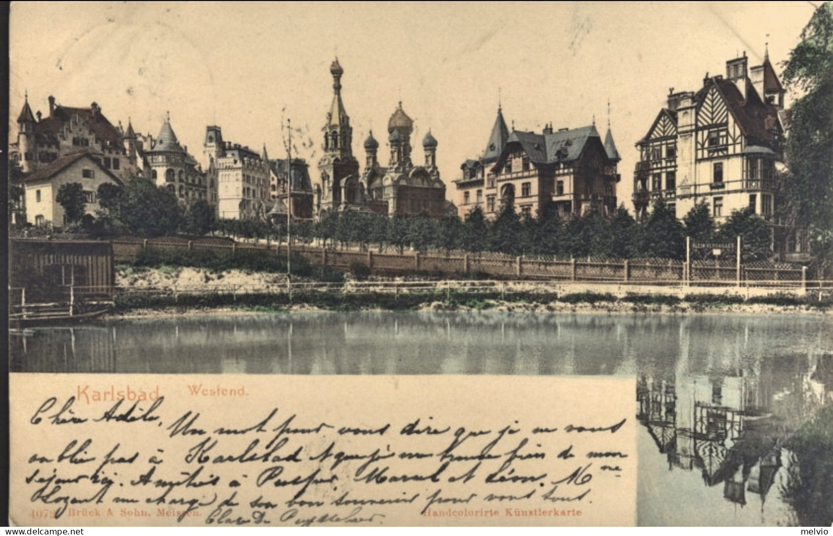 1903-Cecoslovacchia Karlsbad Westend Handcolorirte, Viaggiata Diretta In Belgio - Otros & Sin Clasificación
