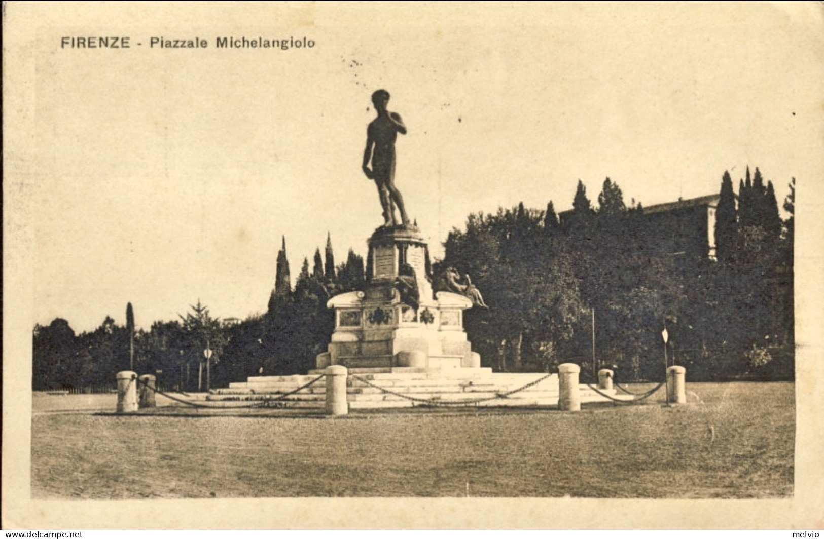 1924-cartolina Firenze Piazzale Michelangelo Affrancata 5c. Leoni+25 Su 60c. I T - Firenze (Florence)