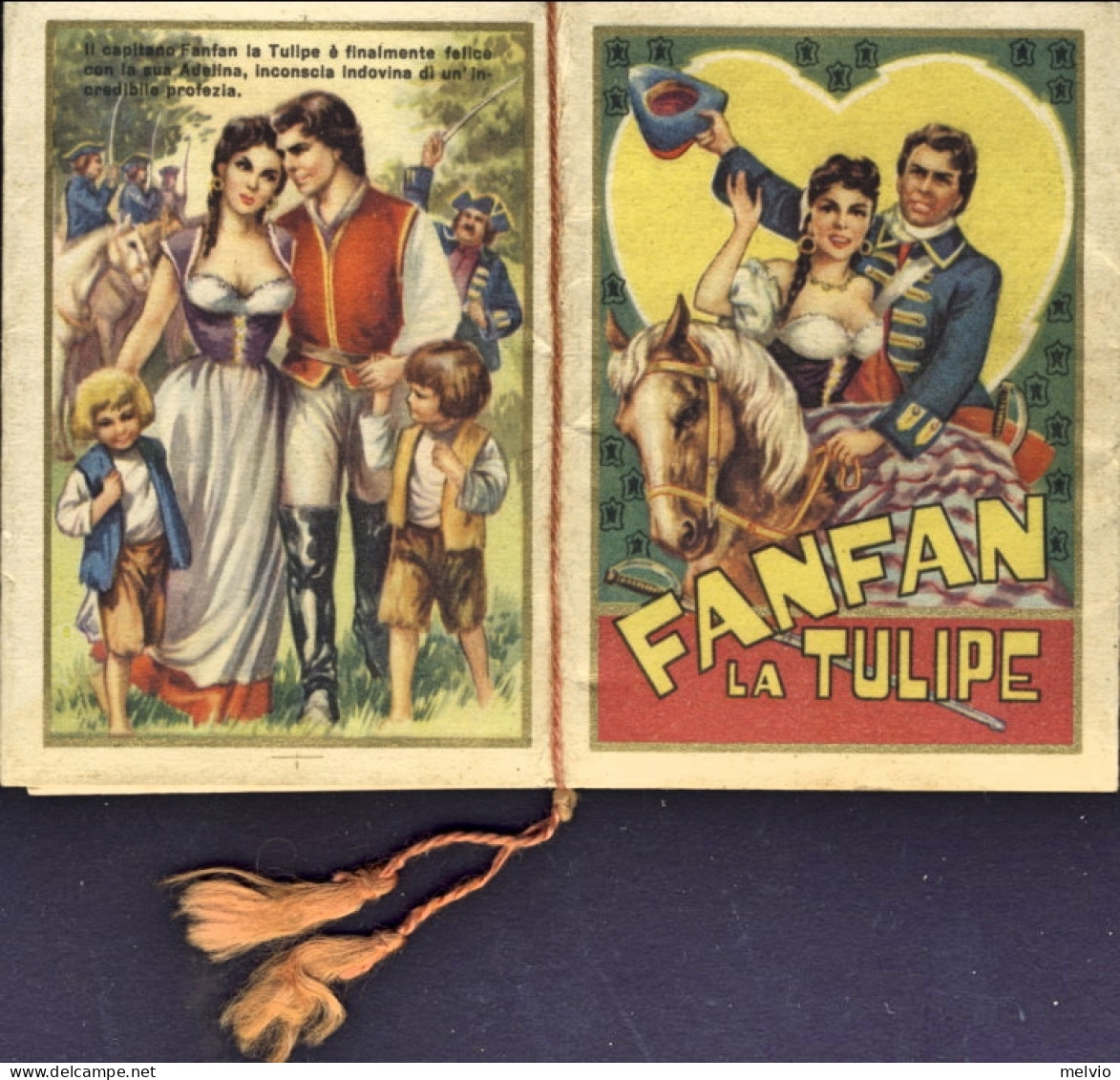 1954-"Fanfan La Tulipe"calendario 6,5x8,8 Cm. In Ottime Condizioni - Formato Piccolo : 1941-60