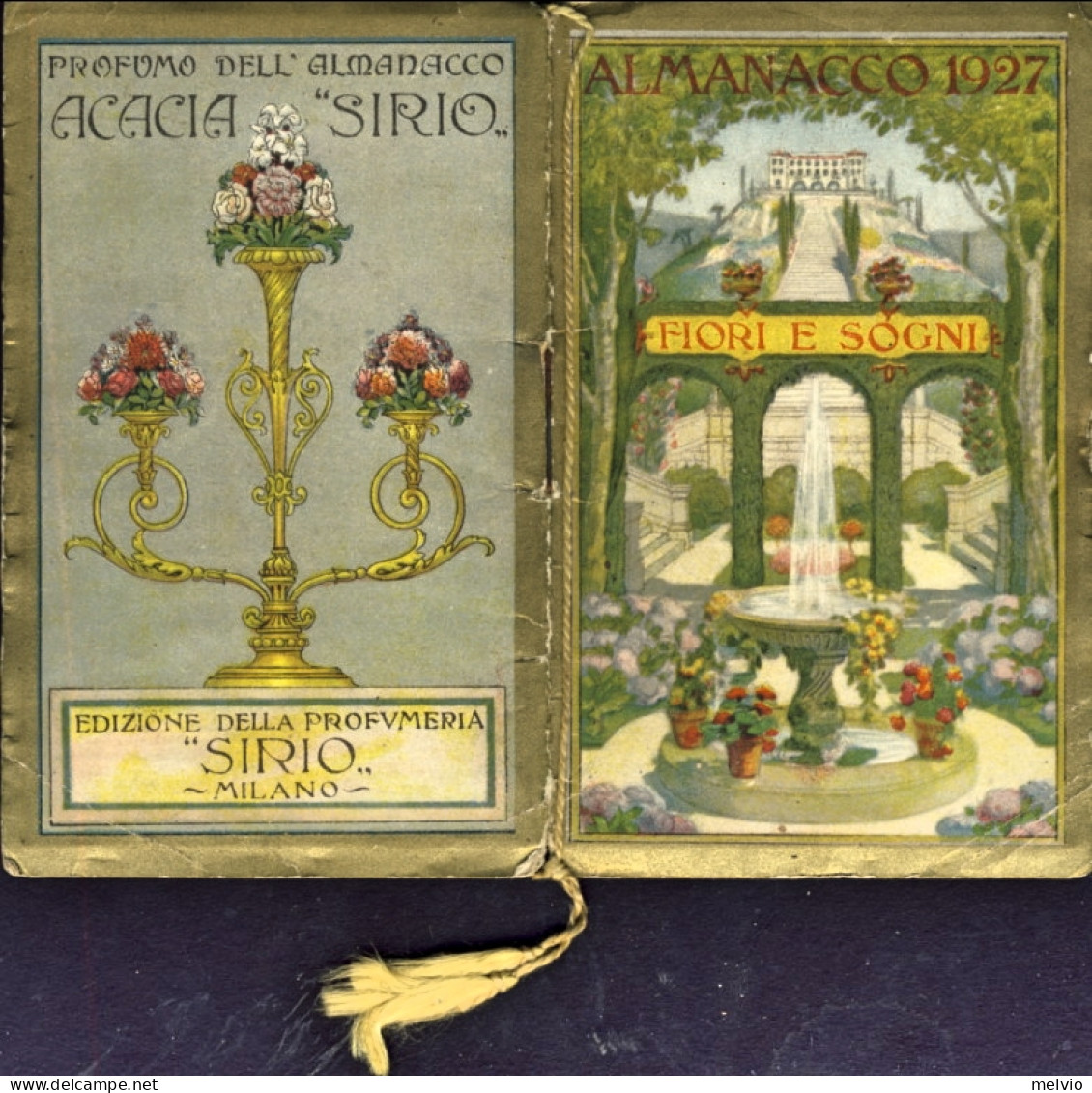 1927-"Fiori E Sogni"almanacco Profumato Sirio, Calendario 6,5x10,5 Cm. In Ottime - Tamaño Pequeño : 1921-40