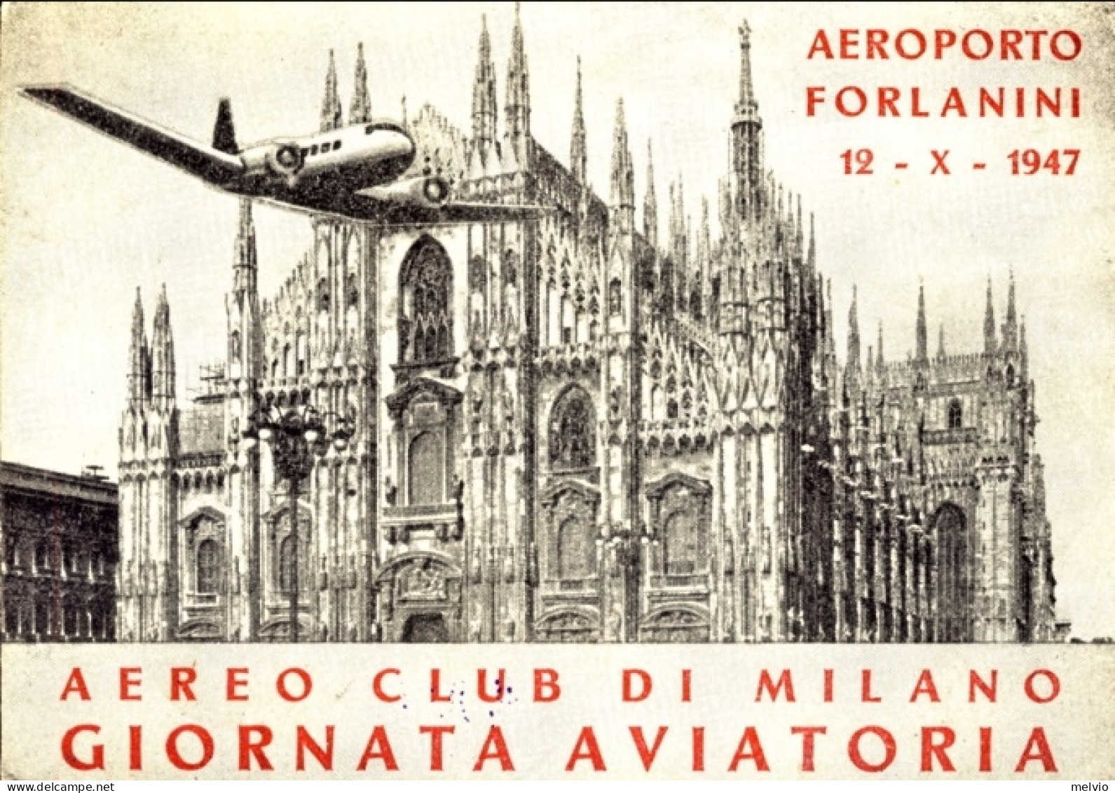 1947-cartolina Aereo Club Di Milano Giornata Aviatoria Aeroporto Forlanini Affr. - Erinofilia