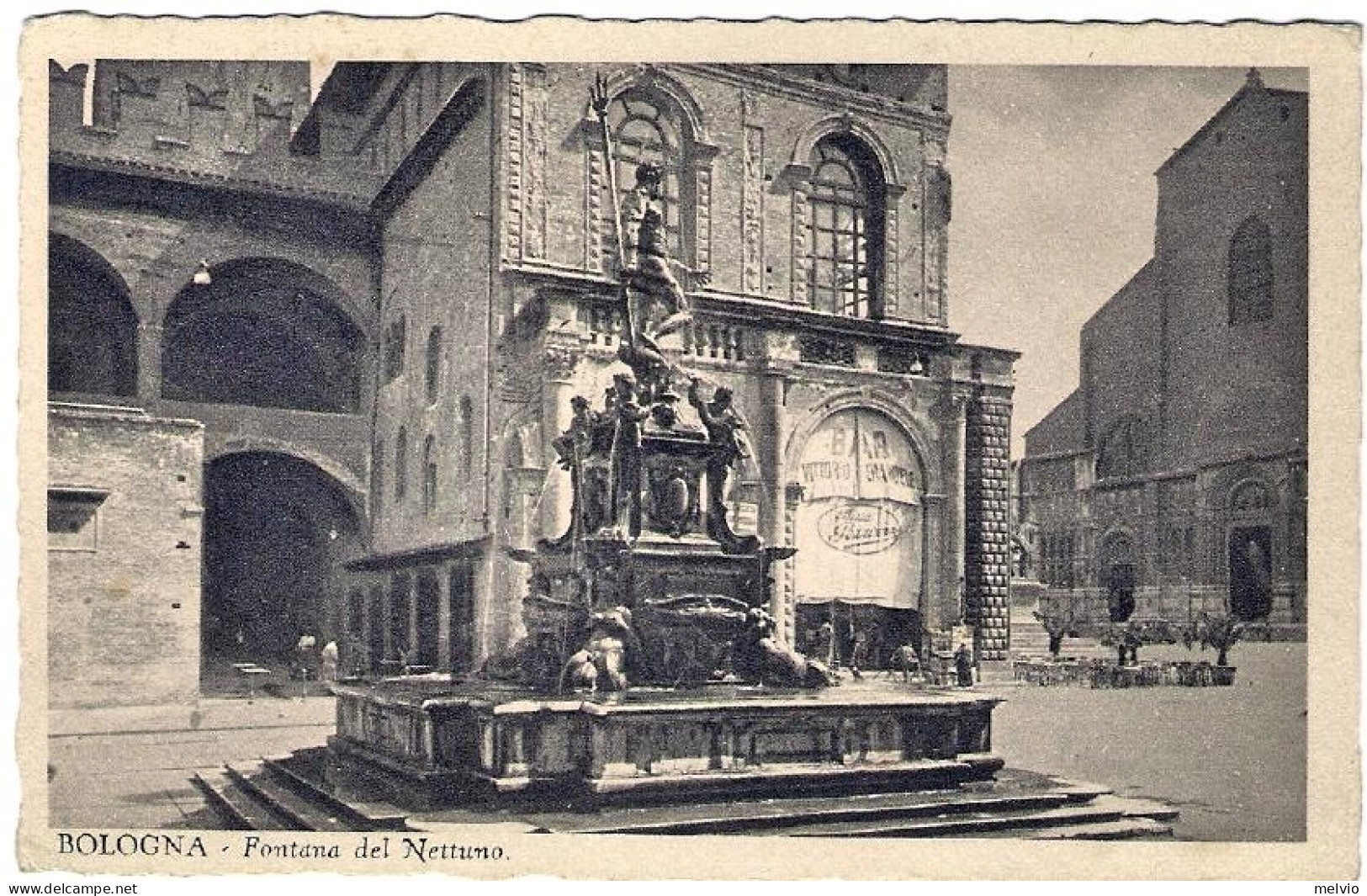 1932-cartolina Bologna Fontana Del Nettuno Affrancata 20c. Centenario Antoniano - Bologna