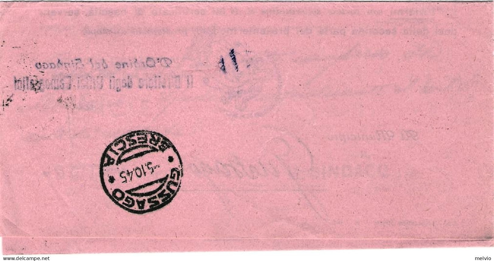 1945-piego Municipale Affrancato Coppia 50c. Turrita - Storia Postale