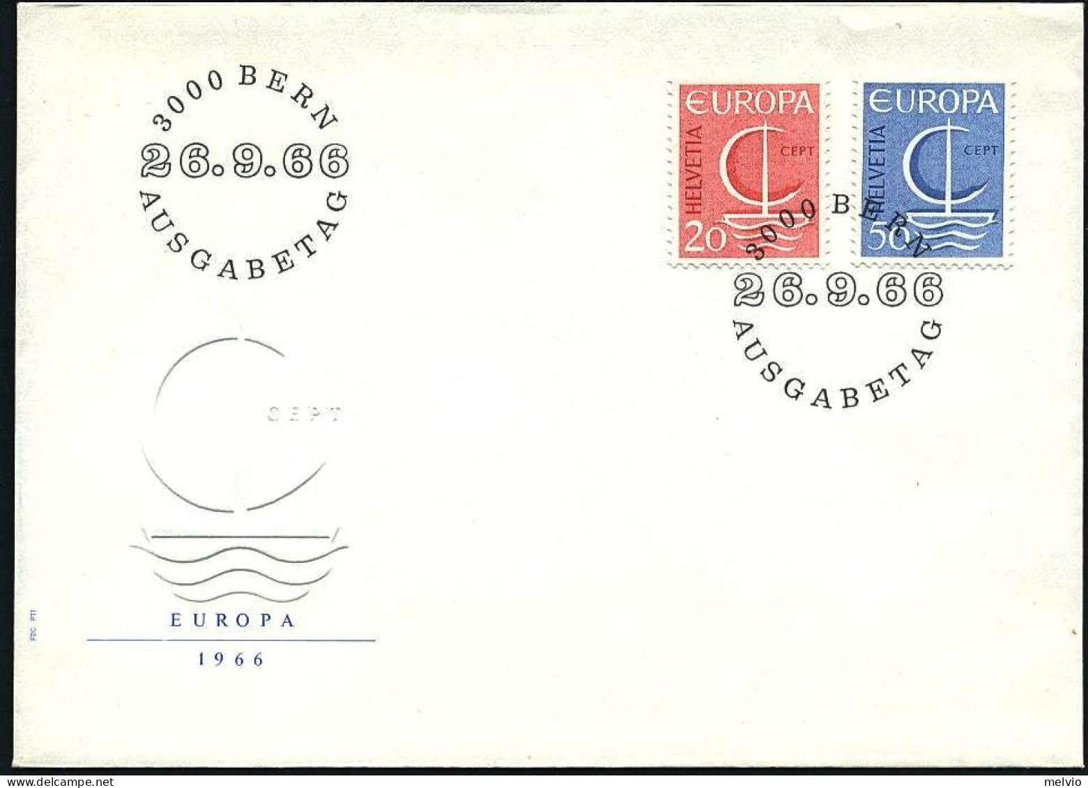 1966-Svizzera S.2v."Europa"su Fdc Illustrata - FDC
