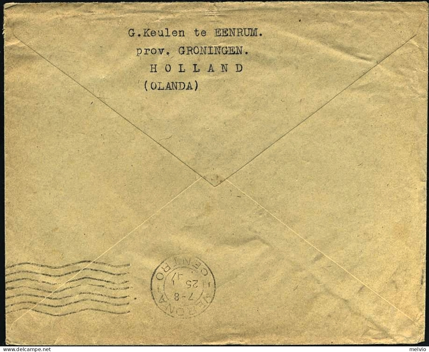 1947-Holland Nederland Olanda Lettera Per Verona Affrancata 5c.+15c.Regina Gugli - Poststempels/ Marcofilie