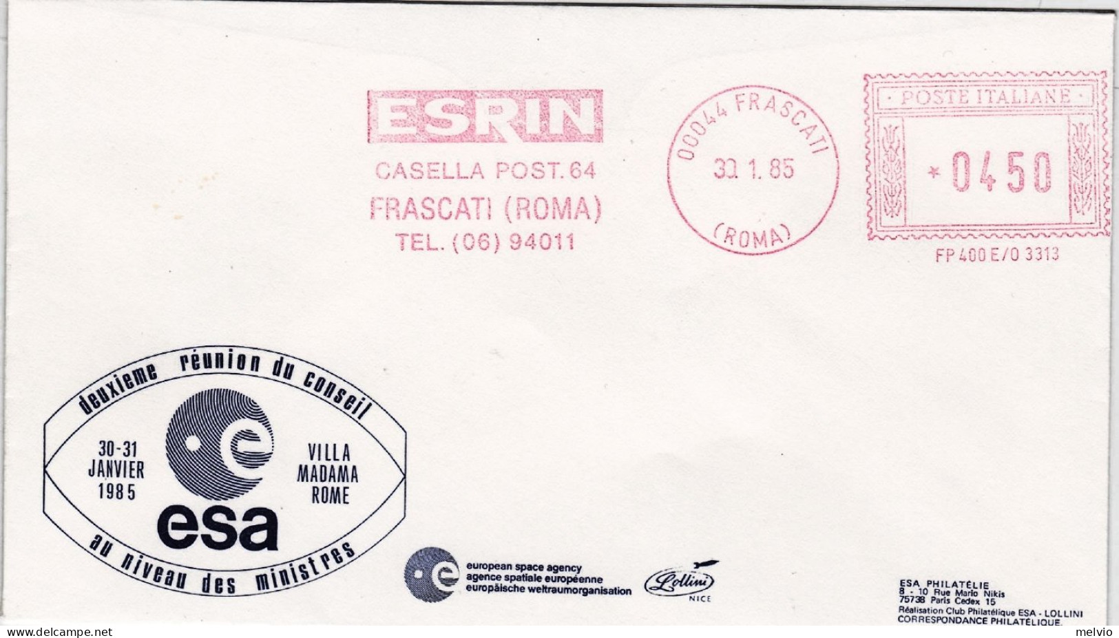 1985-busta Dedicata Alla Conferenza Consiglio Ministeriale Di Roma. Affrancatura - Maschinenstempel (EMA)