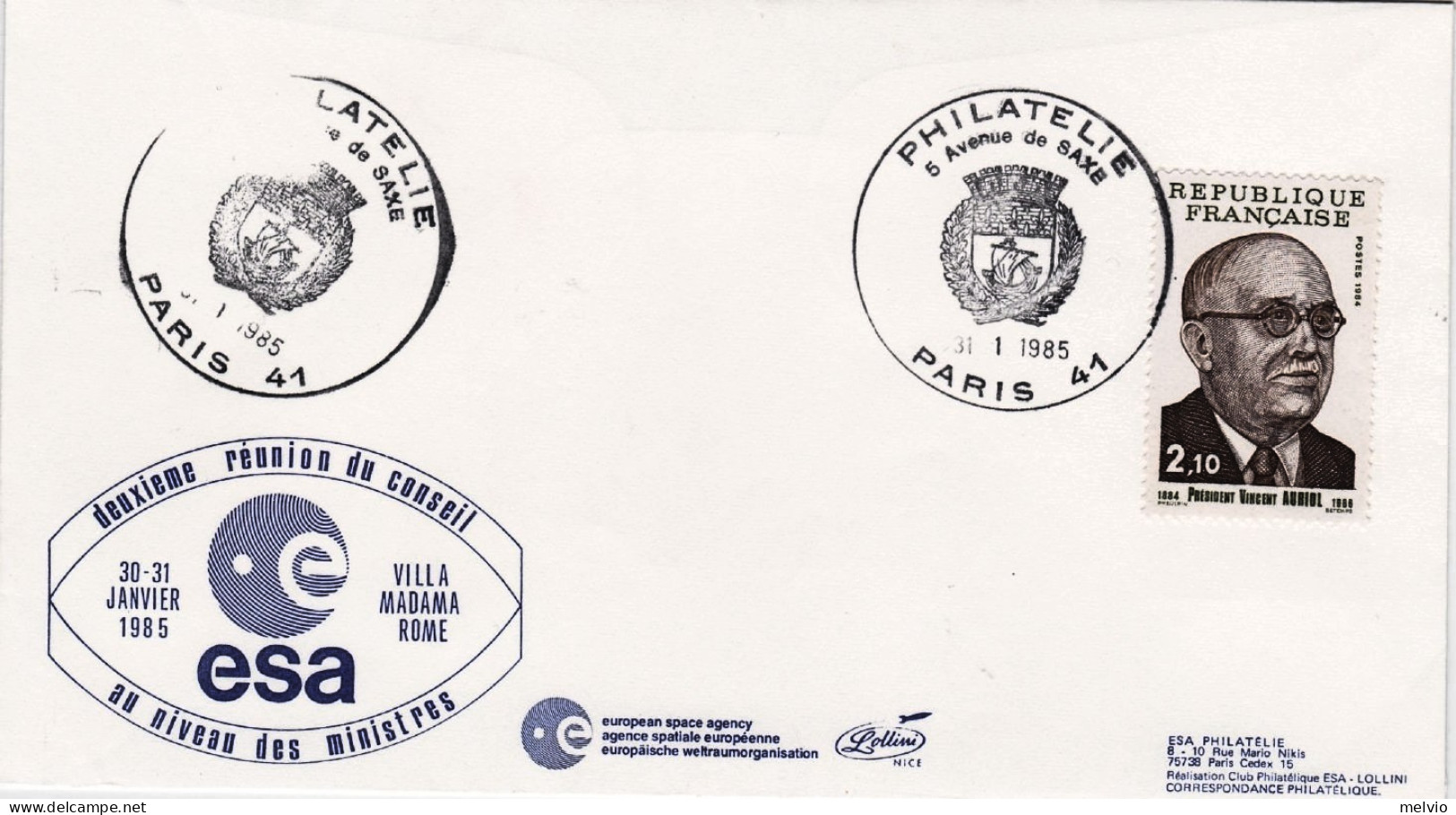 1985-Francia Lotto Di 2 Buste Dedicate Alla Conferenza Di Roma. Affrancatura Mec - Frankeermachines (EMA)