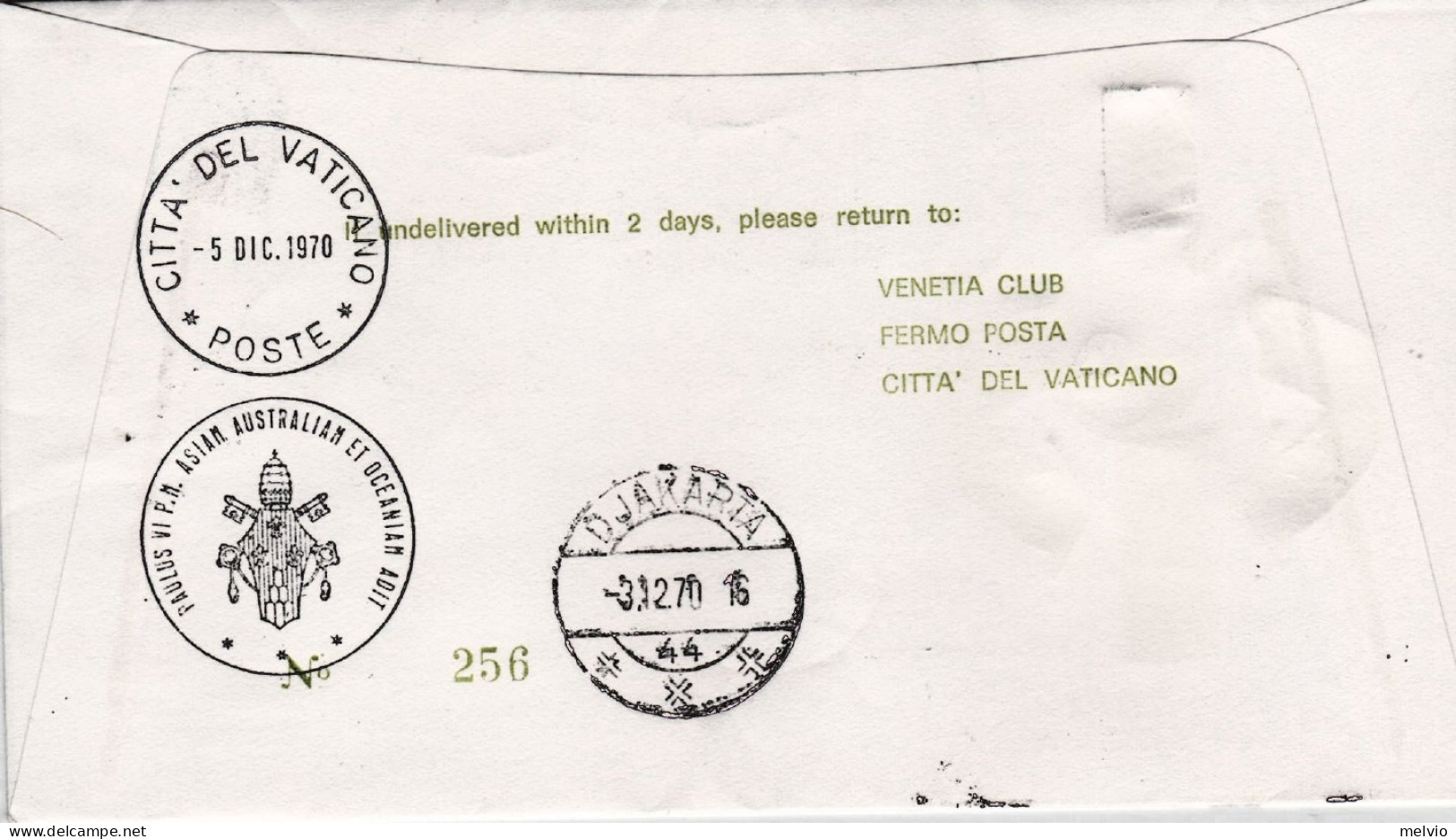 1970-Vaticano Manila Isl.Philippine S.S. Paolo VI In Asia E Oceania Fdc Venetia  - Aéreo