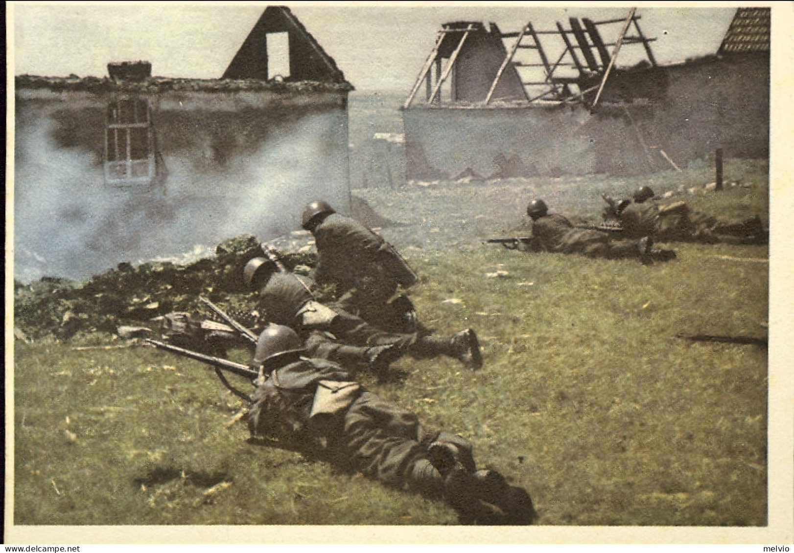 1941-Fanti All'azione Cartolina Postale Per Le Forze Armate Edizione Boeri Catal - Stamped Stationery