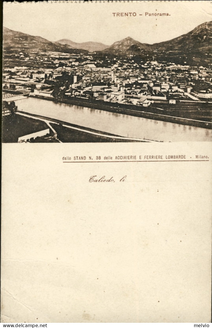 1919-Trento Panorama, Dallo Stand Numero 38 Delle Acciaierie E Ferriere Lombarde - Trento