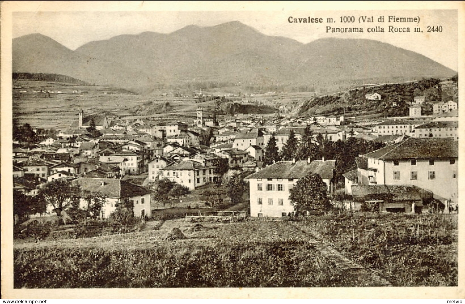 1934-Cavalese (Val Di Fiemme-Trento) Panorama Con La Rocca, Viaggiata - Trento