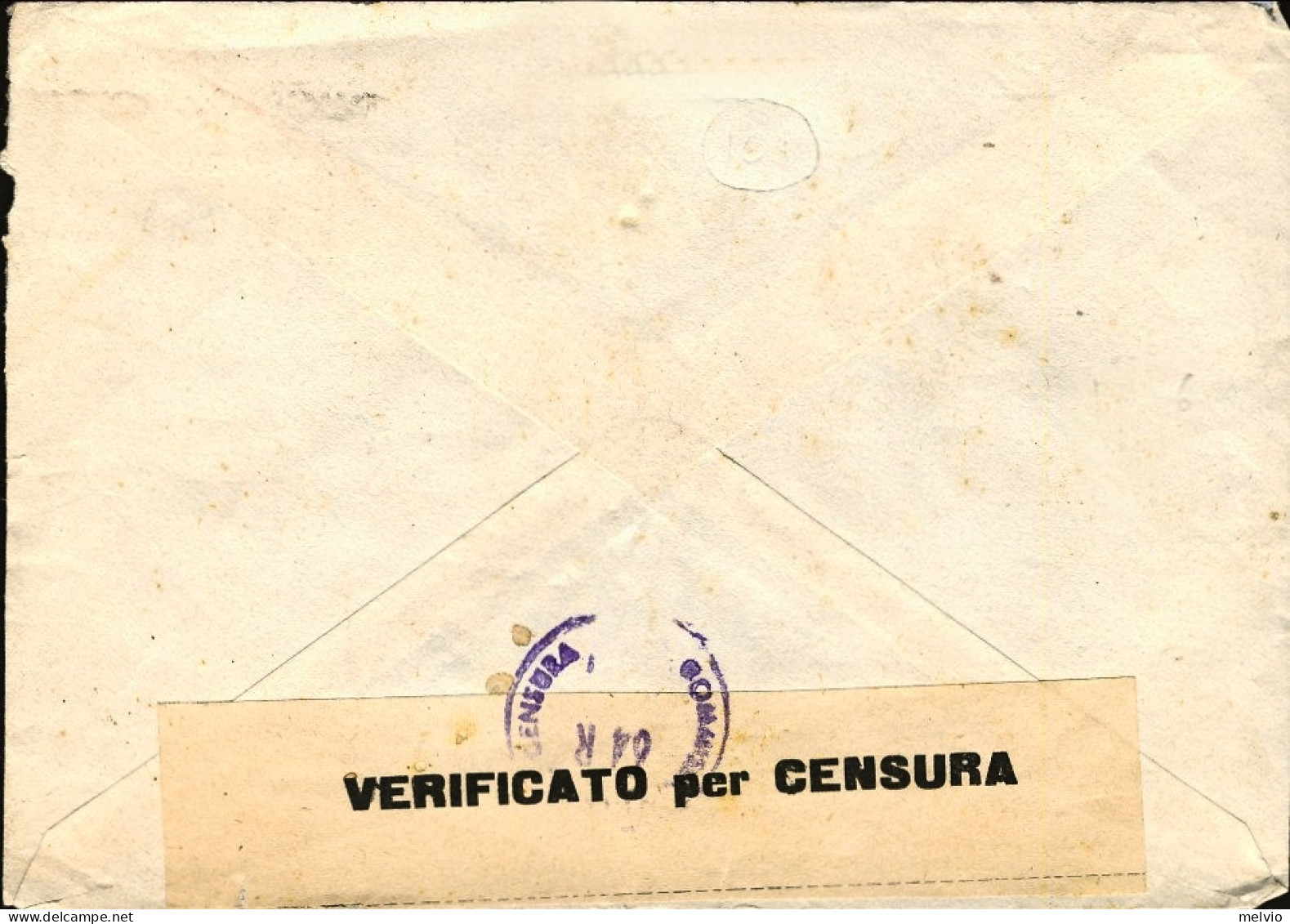 1944-RSI Propaganda Di Guerra 50c.soprastampato (cat.Sassone Euro 400) Su Busta  - Poststempel