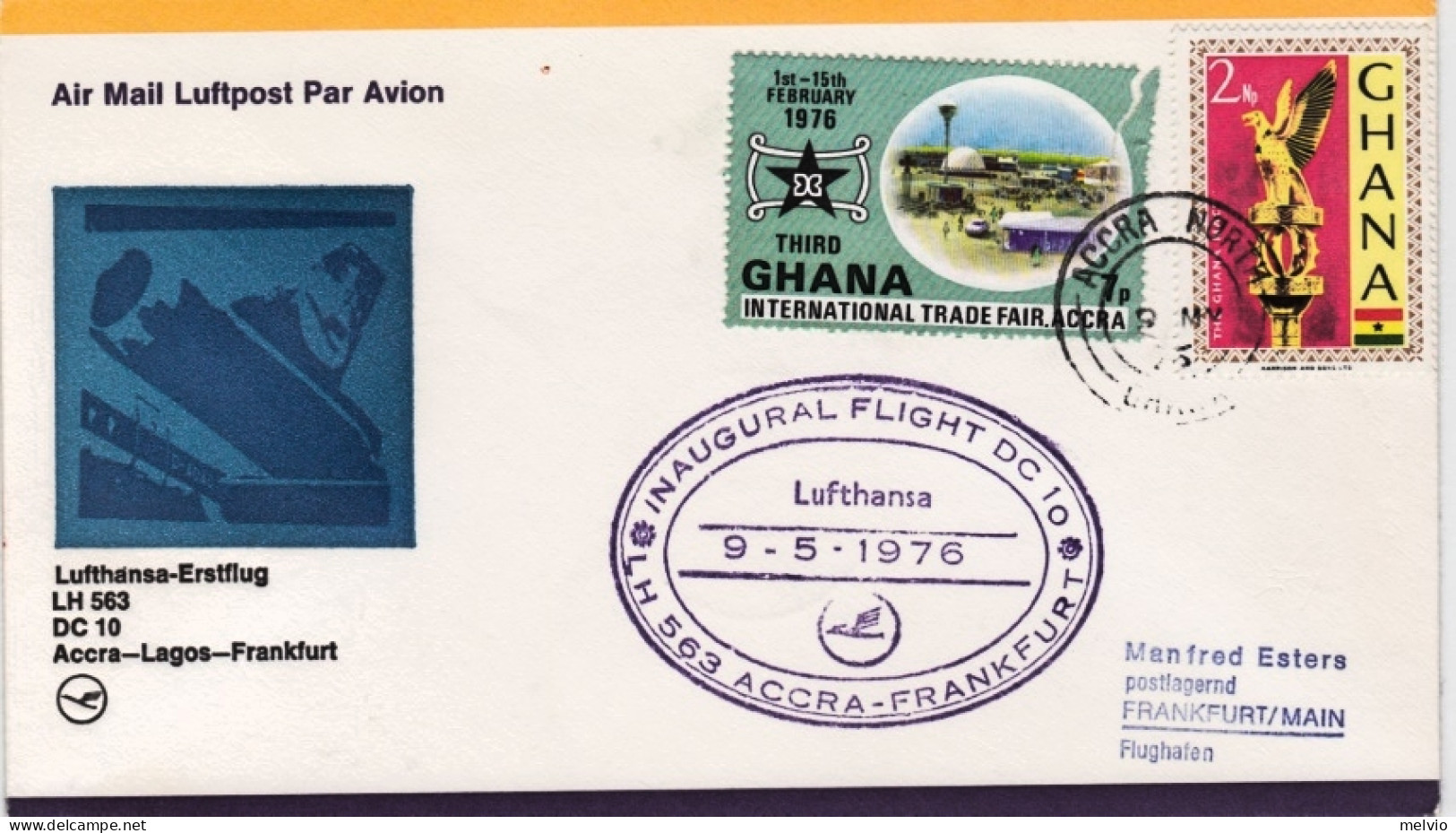 1976-Ghana Inaugural Flight Lufthansa DC10 Accra Frankfurt Del 9 Maggio - Ghana (1957-...)