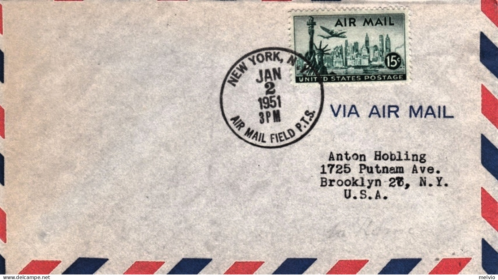 1951-U.S.A. Cat.Pellegrini N.394 Euro 230, Aerogr. Pan Am I^volo New York AMF Ro - Altri & Non Classificati