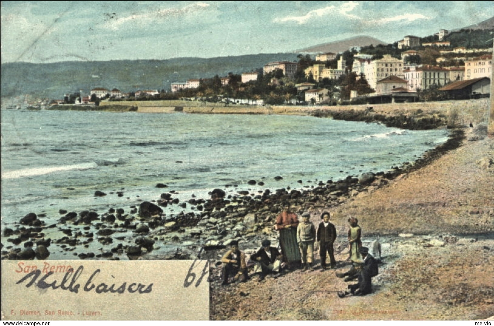 1904-San Remo La Spiaggia, Viaggiata Diretta In Belgio - San Remo
