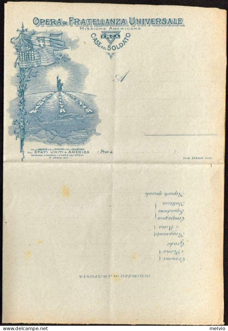 1915ca.-foglietto Postale "opera Di Fratellanza Universale-missione Americana Y. - Pubblicitari
