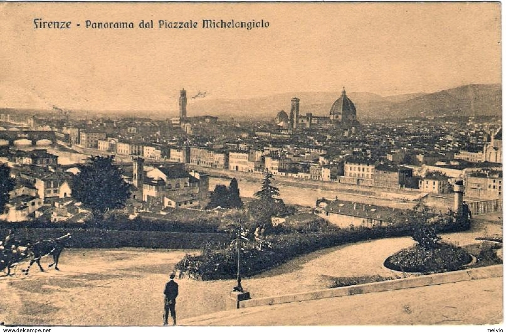 1915-"Firenze-panorama Dal Piazzale Michelangiolo"per La Svizzera Affrancata 10c - Firenze (Florence)