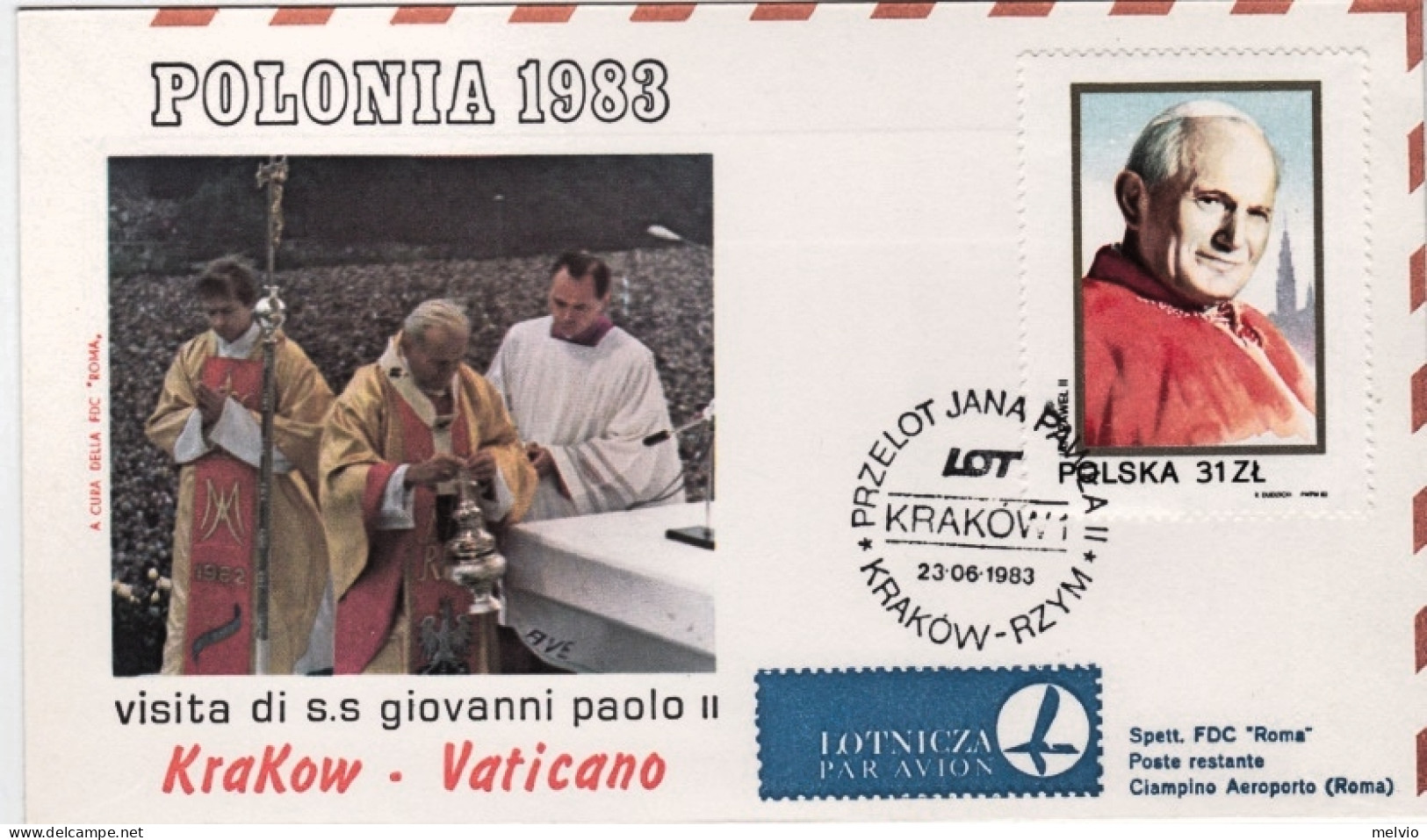 1983-Polonia Volo Di Rientro Di S.S.Giovanni Paolo II^ Da Krakow - Vliegtuigen