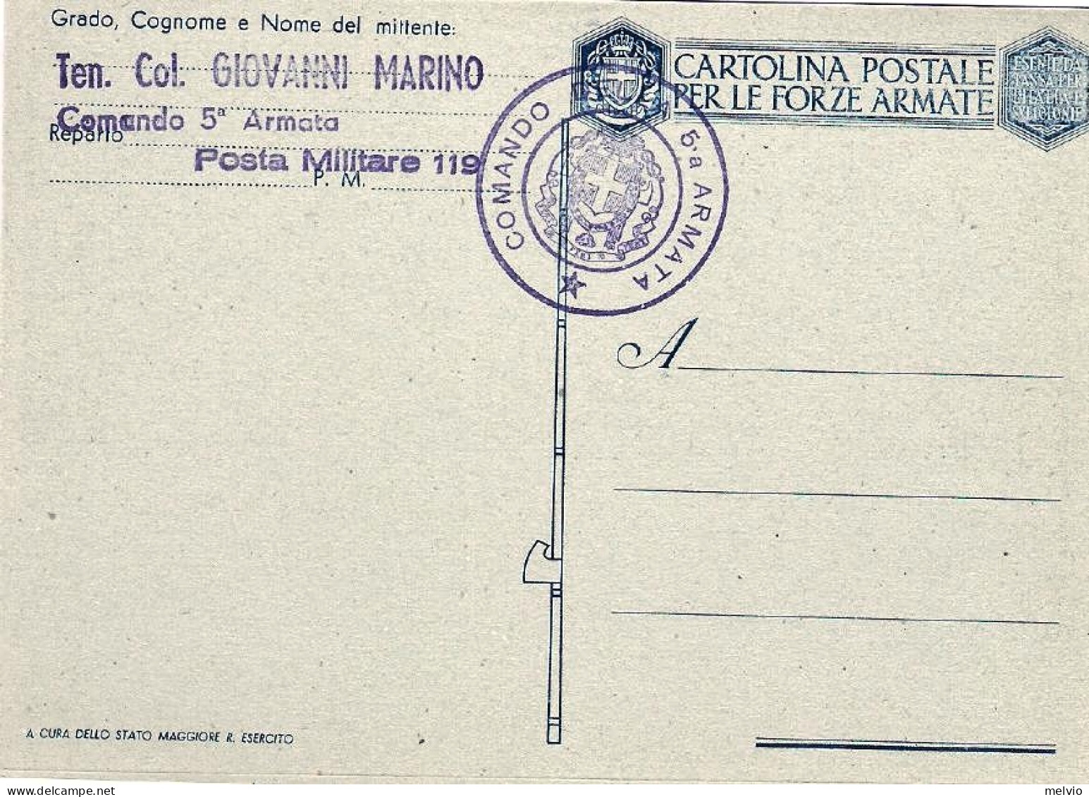 1942-cartolina Postale In Franchigia Per Le Forze Armate, Bassorilievi Romani "L - Interi Postali