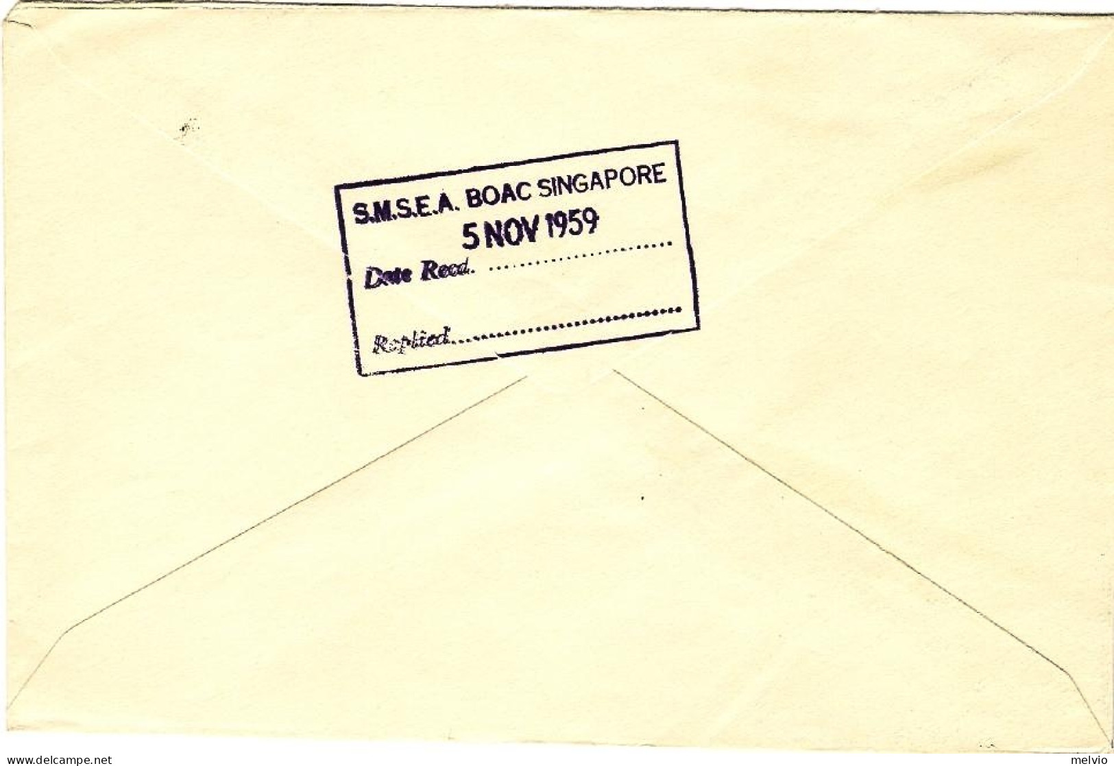 1959-Australia I^volo BOAC Tappa Sydney-Singapore - Aerograms