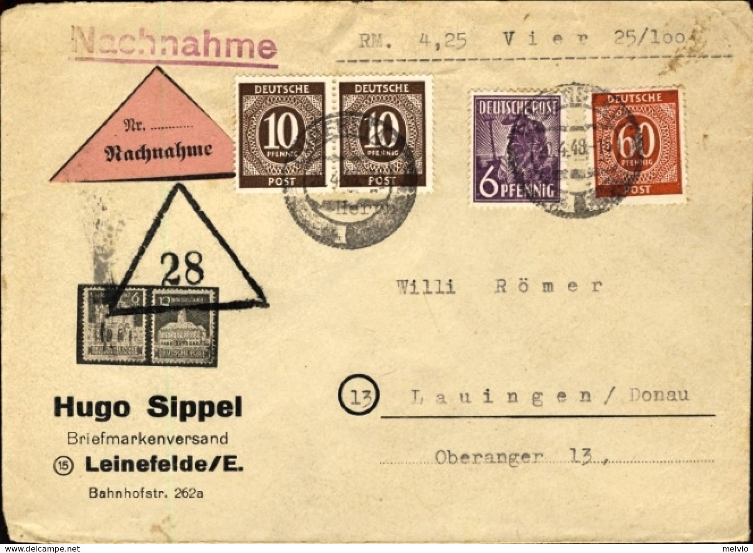 1948-Germania Berlin Lettera In Contrassegno Nachnahme Con Affrancatura Multipla - Autres & Non Classés