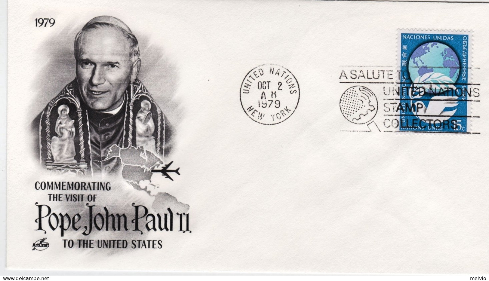 1979-U.S.A. Commemorating The Visit Of Pope John Paul II^to United States New Yo - 3c. 1961-... Cartas & Documentos
