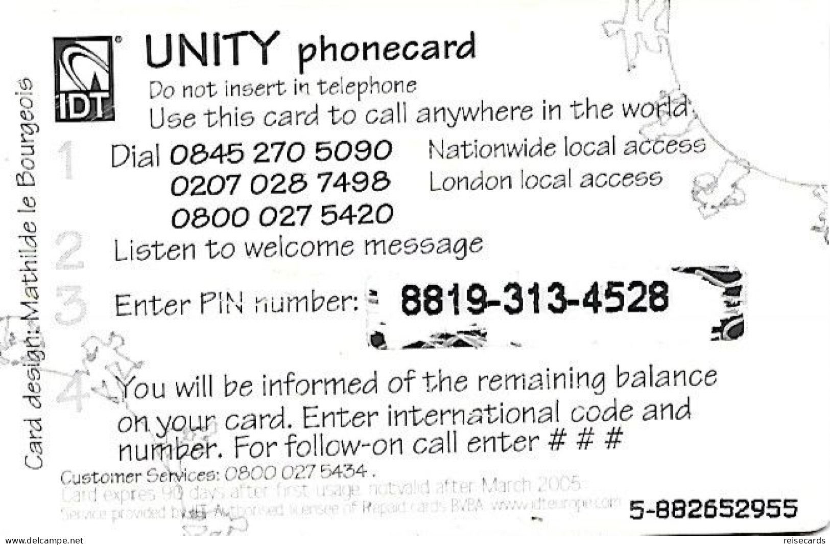 Great Britain: Prepaid IDT - Unity 03.05 - Andere & Zonder Classificatie