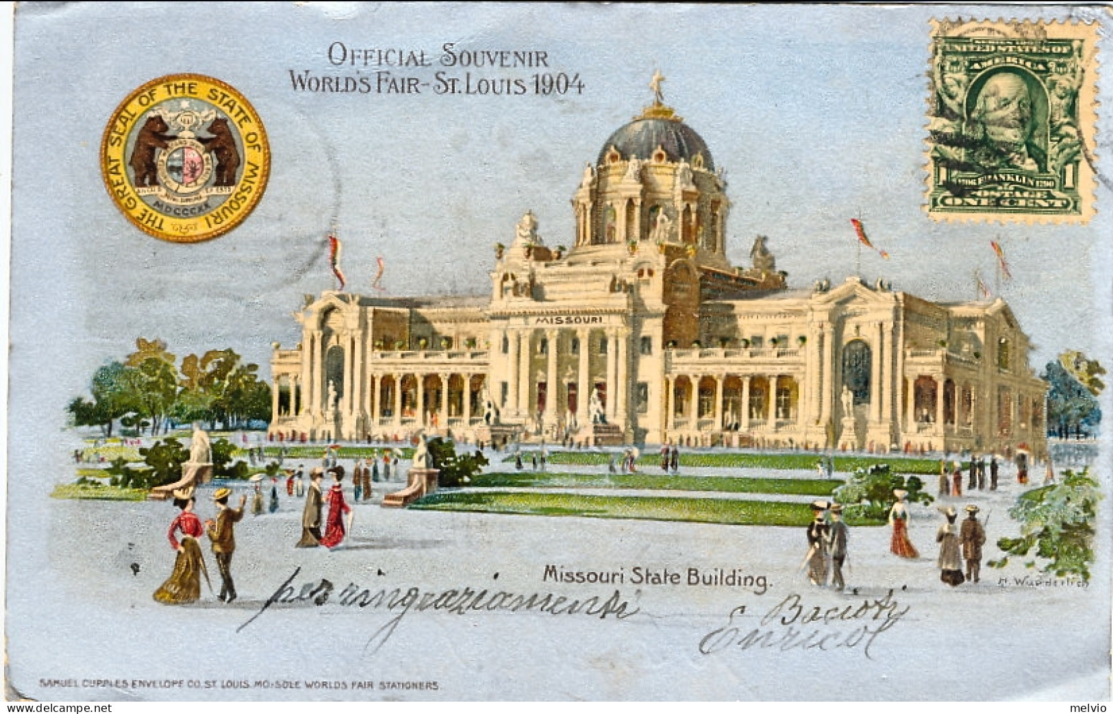1904-U.S.A. Cartolina Illustrata Official Souvenir World's Fair St.Louis-Missour - Marcofilia