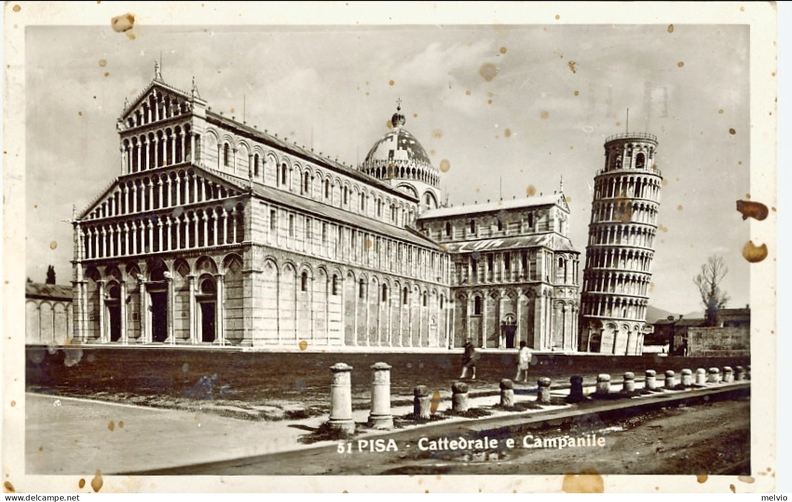 1936-cartolina Foto "Pisa Cattedrale E Campanile" Affrancata 20c. XVII^fiera Di  - Pisa