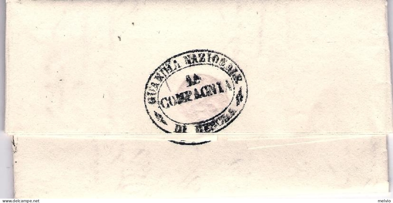 1860-piego Con Testo Bollo Della Guardia Nazionale Di Mesola 1 Compagnia - Unclassified