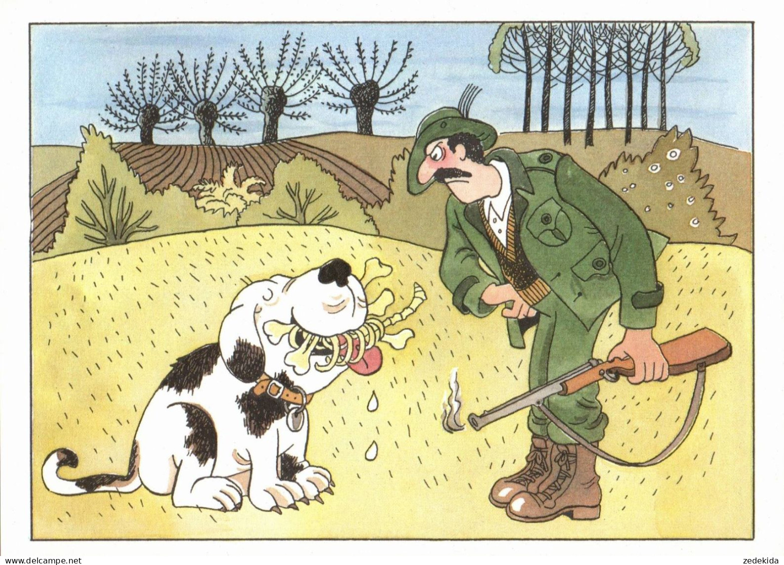 H1507 - TOP Barbara Henniger Humor Scherzkarte - Jagd Jäger Weidmann Förster Jagdhund - Militärverlag Der DDR - Humour