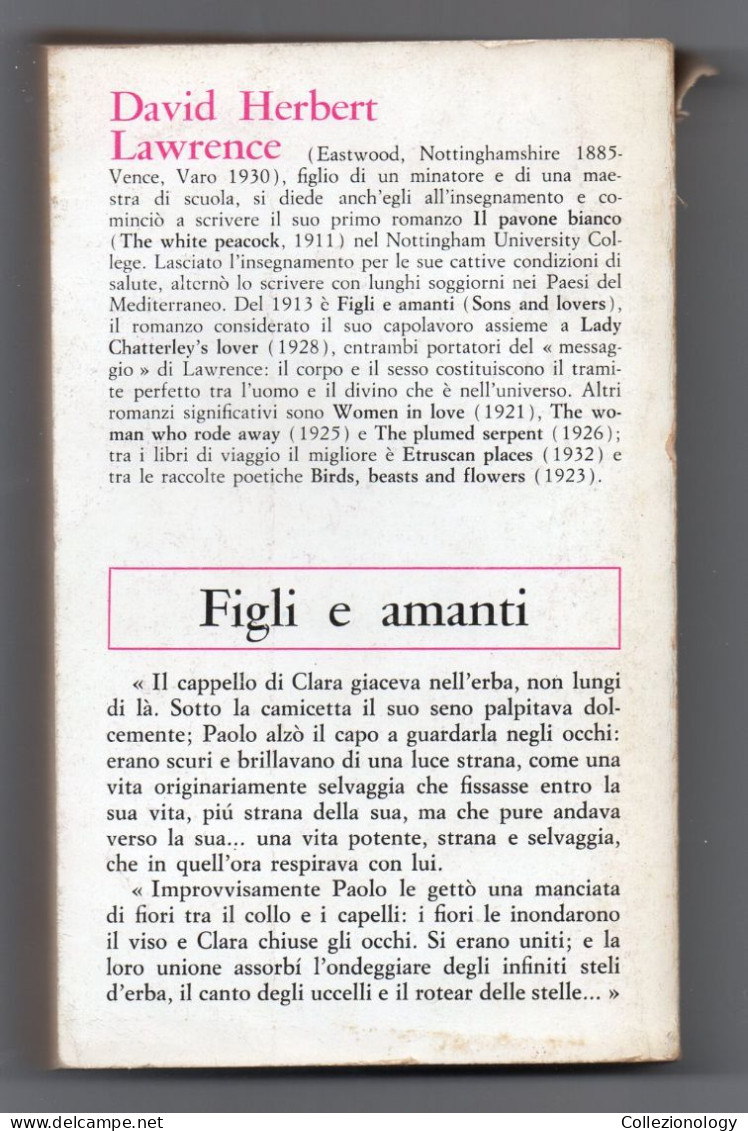 FIGLI E AMANTI D. H. LAWRENCE 1965 I DAVID DALL'OGLIO N. 10 - Famous Authors