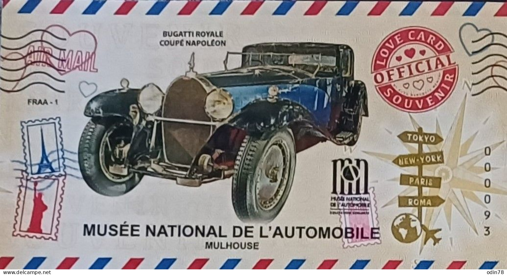 BILLET LOVE CARD -  MUSEE NATIONAL DE L'AUTOMOBILE - Altri & Non Classificati