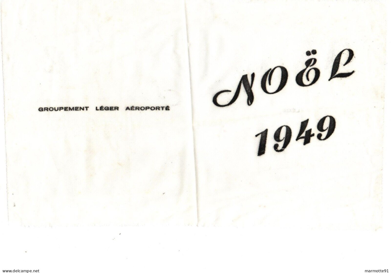 SOUVENIRS GROUPEMENT LEGER AEROPORTE NOEL 1949 PARACHUTISTE TAP INDOCHINE ?? - Documents