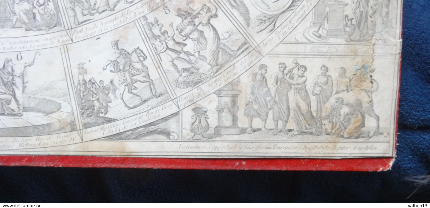 Rare Et Ancien JEU DE L'OIE De L'histoire De ROME, Vers 1800-1810 - Antikspielzeug