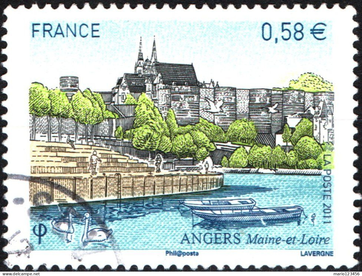 FRANCIA, FRANCE, TURISMO, 0,58 Fr., 2011, FRANCOBOLLI USATI Yt:FR 4543, Mi:FR 5079, Scott:FR 3987 - Oblitérés