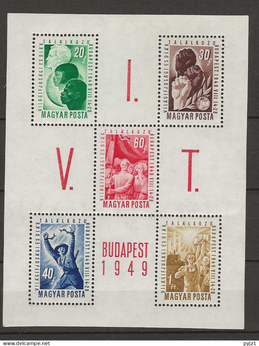 1949 MNH Hungary Mi Block 16 Postfris** - Blocks & Sheetlets