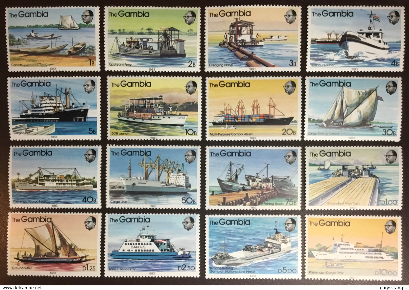 Gambia 1983 River Boats Ships Complete Set MNH - Gambia (1965-...)