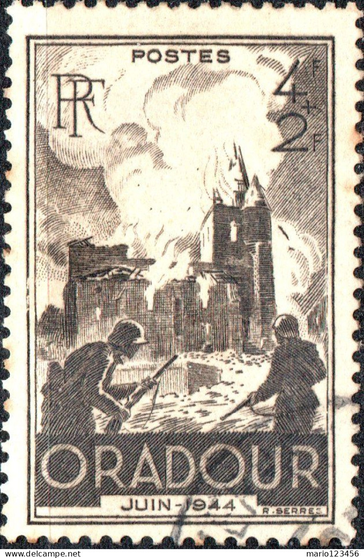 FRANCIA, FRANCE, TURISMO, 4 + 2 Fr., 1945, FRANCOBOLLI USATI Yt:FR 742, Mi:FR 734, Scott:FR B195 (0,60) - Gebraucht