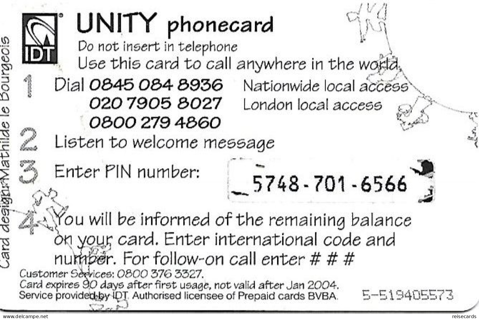 Great Britain: Prepaid IDT - Unity 01.04 - Sonstige & Ohne Zuordnung